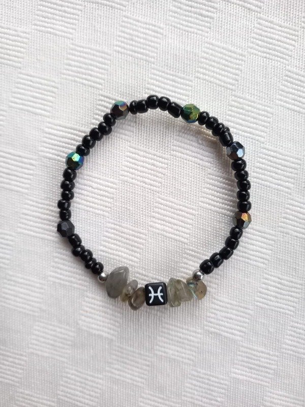 Producto - Piscis - Pulsera Vibracional Negra Labradorita