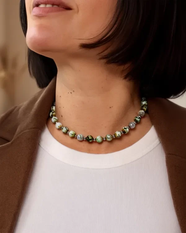 Producto - Collar Acero Brunella [Piedra Clorita] - 1