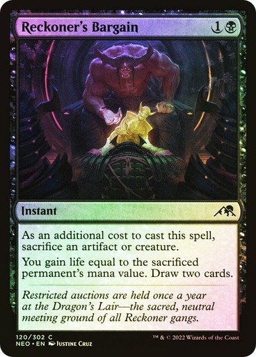 Producto - Reckoner's Bargain Foil  Kamigawa: Neon Dynasty