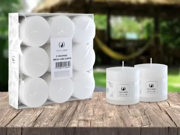 Producto - VELONES BLANCO X 9U. DECO LINE / ILUMINARTE
