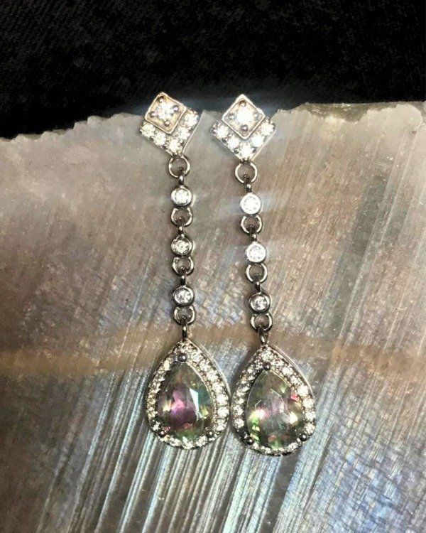 Producto - AROS AQUA AURA FACETADO COLGANTES PLATA 95