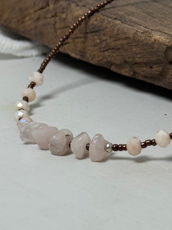 Producto - Collar GARGANTILLA cuarzo rosa II