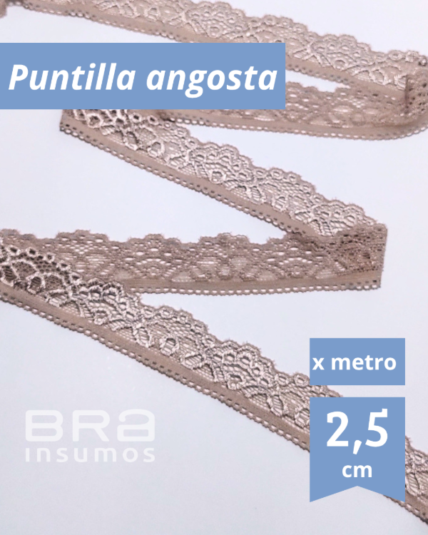 Producto - [P05] Puntilla Angosta 2,5 cm - Avellana (x Metro)