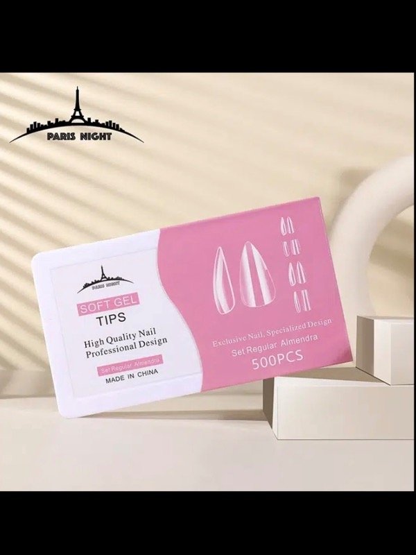 Producto - Tips soft gel París Night x 500 Caja set Regular - 0