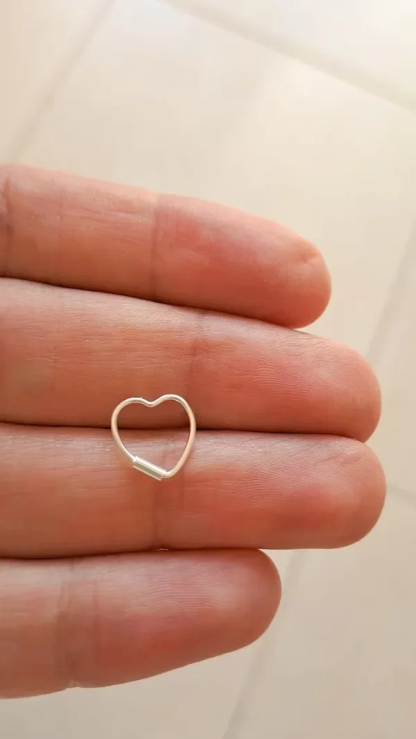 Producto - Argollita de Plata Corazón 11mm (unidad)
