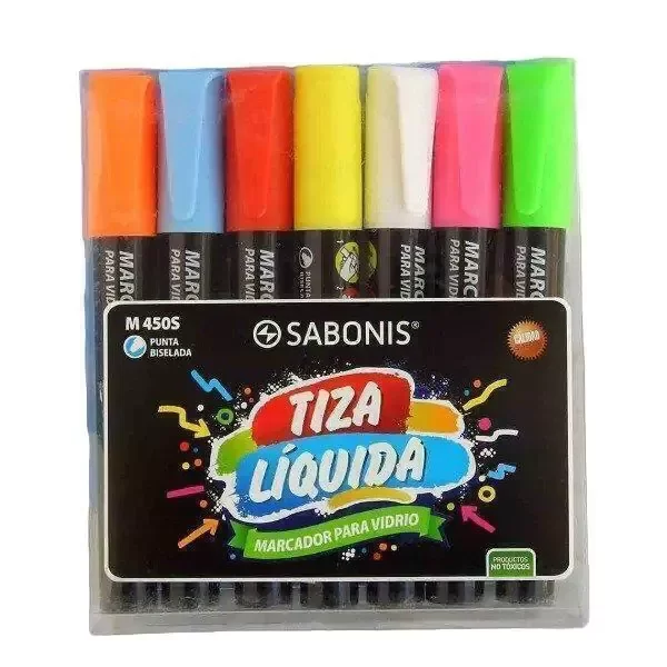 Producto - MARCADORES SABONIS TIZA LIQUIDA PARA VIDRIO x 7 UNID