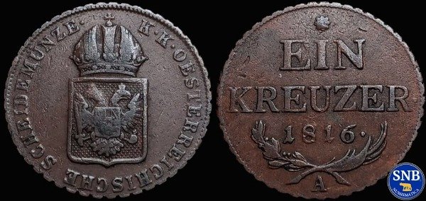 Producto - Imperio Austríaco - 1 Kreuzer (1816 A) KM #2113 [VF]