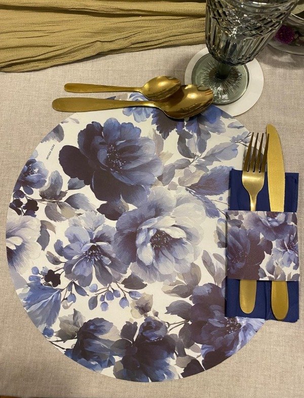 Producto - Set Platos De Sitio Papel + Porta Servilletas X 12 Unid. Desc - 17