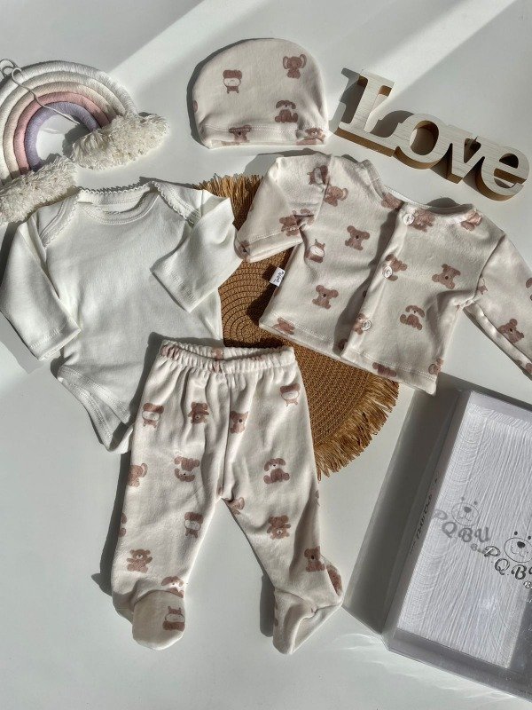 Producto - AJUAR 4 PIEZAS PLUSH OSITOS - COD 1171