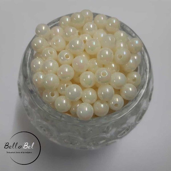 Producto - PERLAS NACARADAS COLOR NATURAL 8mm x25 gramos