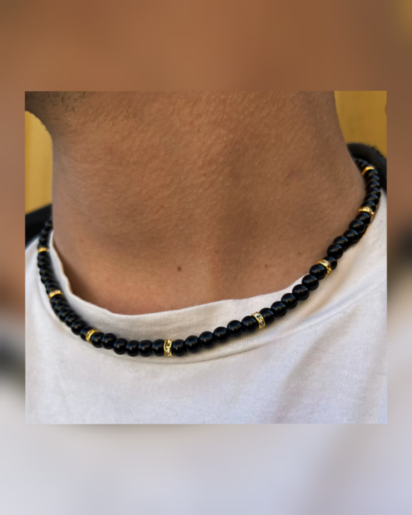 Producto - Kratos. Collar Black Shine Golden