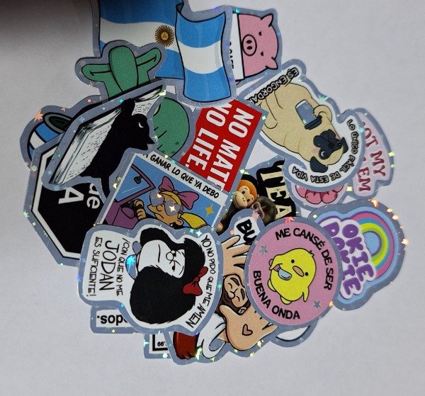 Producto - 12 Stickers Contorno Holográfico personalizados