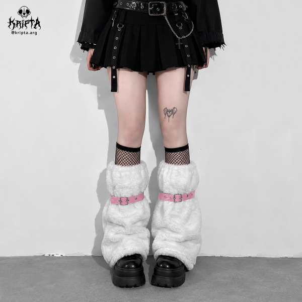 Producto - LIQUIDACIÓN: Polainas de peluche goth blancas