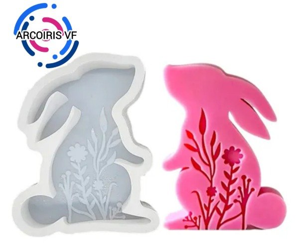 Producto - Molde conejo parado con flores