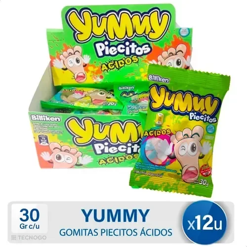 Producto - Gomitas Yummy 30 gr Piecitos Acidos x 12