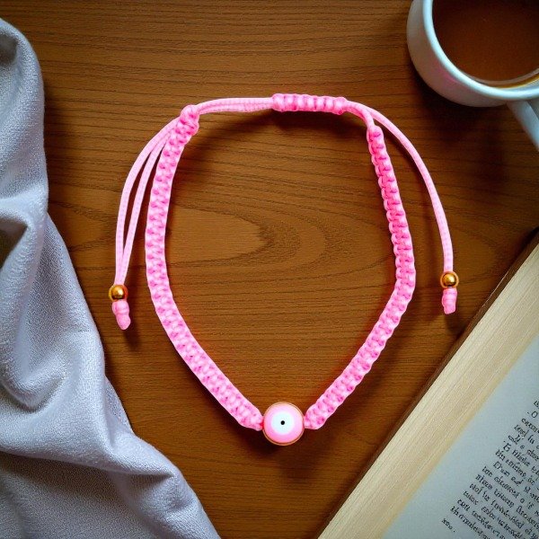 Producto - Pulseras Trensadas De Proteccion Ojo Turco Rosa