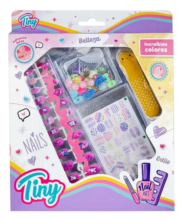 Producto - Set De Uñas Tiny Con Apliques Y Bijouterie Fantasy Estilo