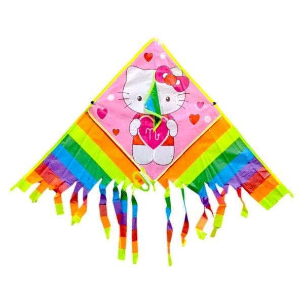 Producto - Barrilete Cometa Hello Kitty Con Flecos + Manillar Hilo