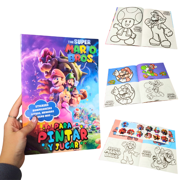 Producto - Libro para Colorear + Stickers MARIO BROS