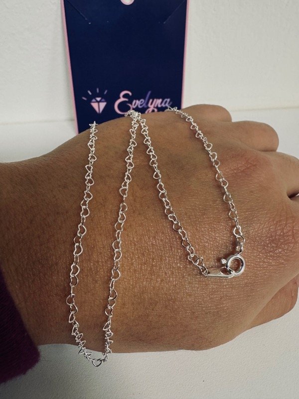 Producto - Gargantilla mini corazoncitos Plata 40cm