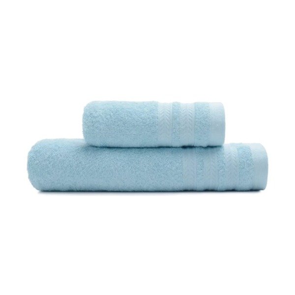 Producto - Toallón y toalla Arco iris Belly celeste claro