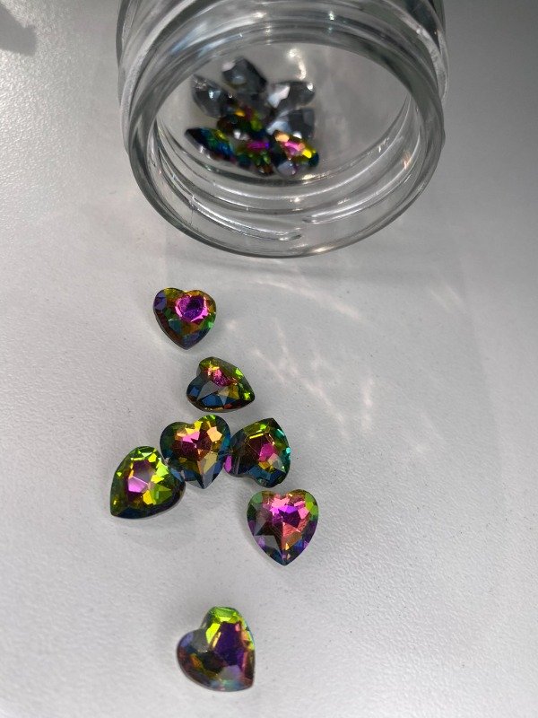 Producto - Corazón Vidrio Redondo Multi x4 unid