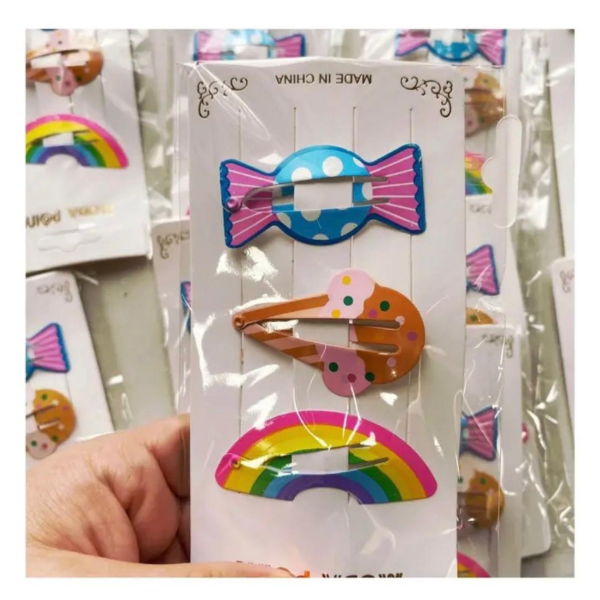 Producto - Set x3 Hebillas Infantiles Dulces y Arcoíris