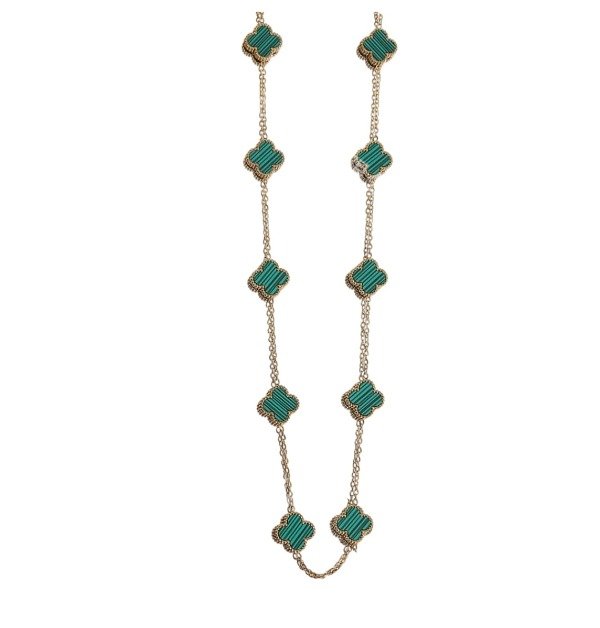 Producto - Gargantilla VANCLE 10 TREBOLES verde/gold