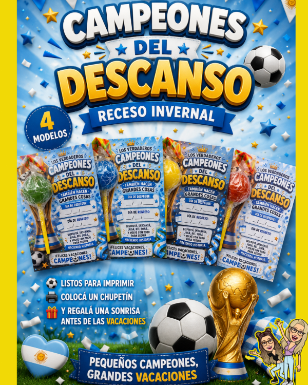 Producto - SOUVENIR.CAMPEONES DEL DESCANSO. RECESO INVERNAL