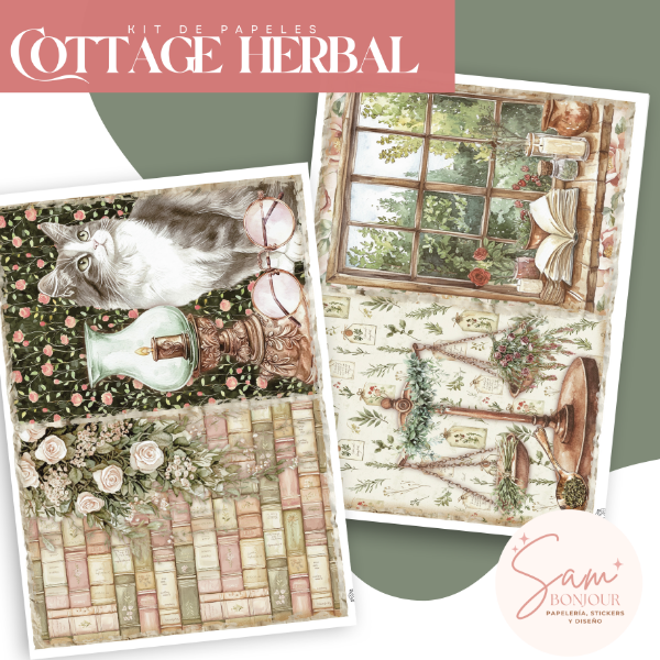 Producto - Kit de Papeles: Cotagge Herbal