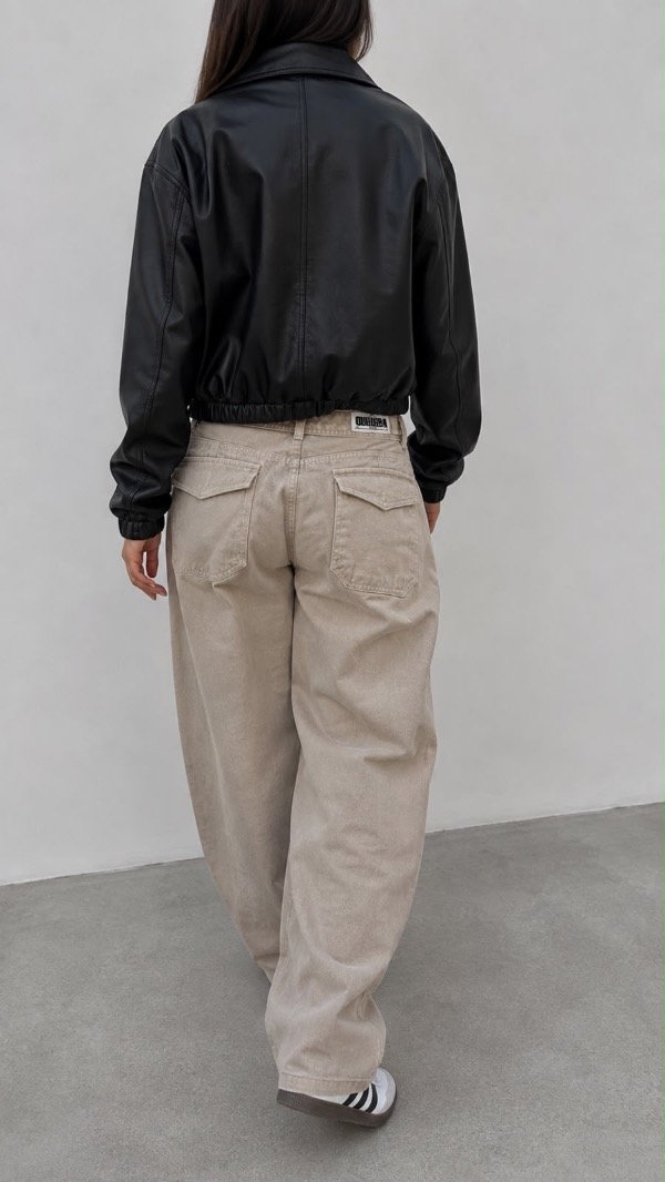 Baggy beige con reguladores rígido tiro medio — imagen 2