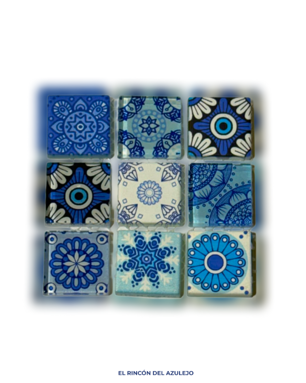 Producto - Teselas de vidrio - Mandala azul