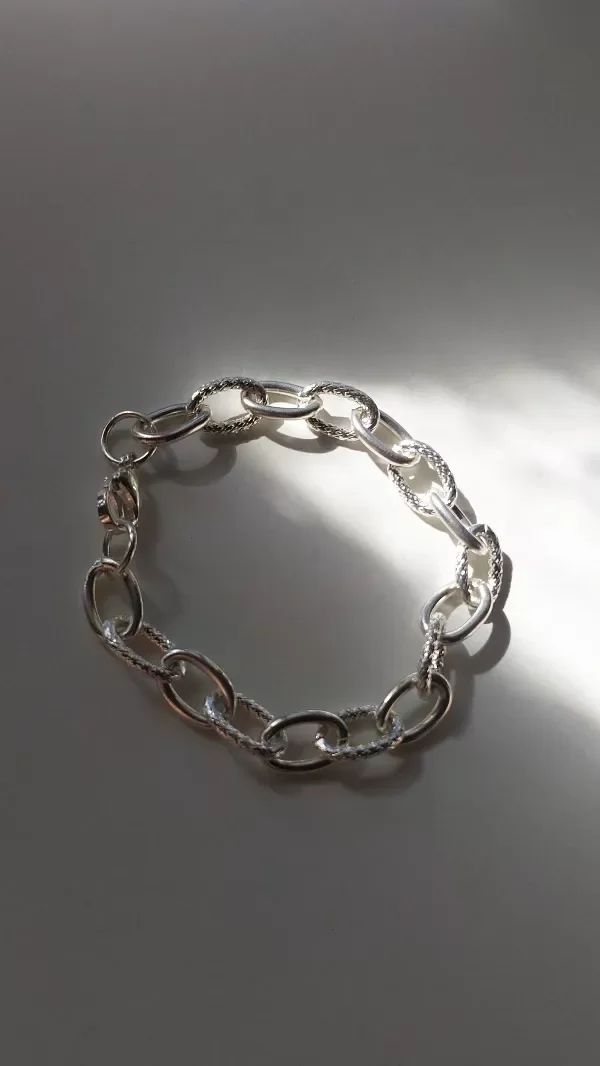 Producto - Pulsera Cadena Forzada Redonda Facetada 8mm x 17cm