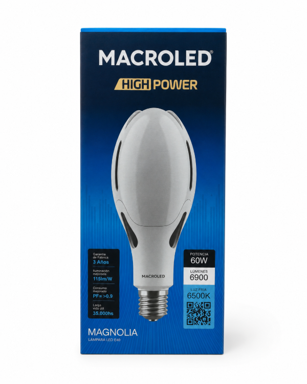 Producto - Lámpara LED Macroled Magnolia H Power 60W  E40  Luz Fría 6500K