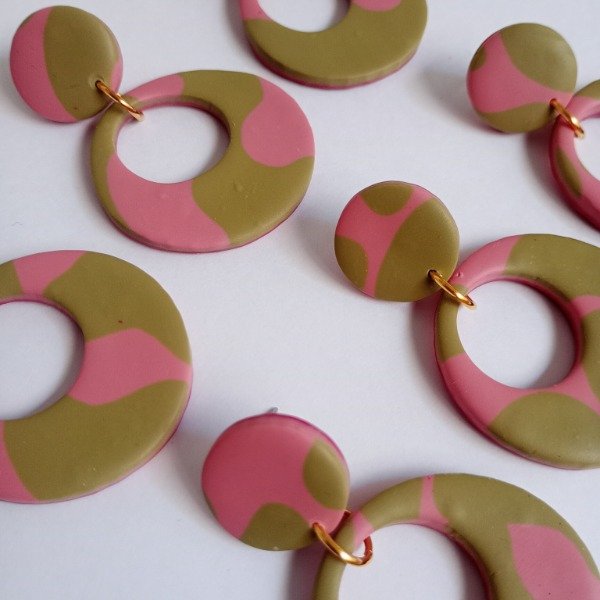 Producto - Doble círculo en verde y rosa