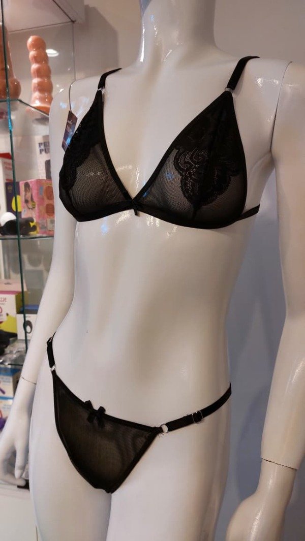 Producto - Conjunto de microtul y encaje negro - 1