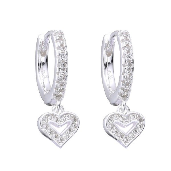 Producto - Argolla 14mm corazon colgante con piedritas