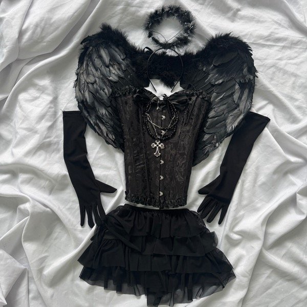 Producto - Disfraz angel victoria negro completo