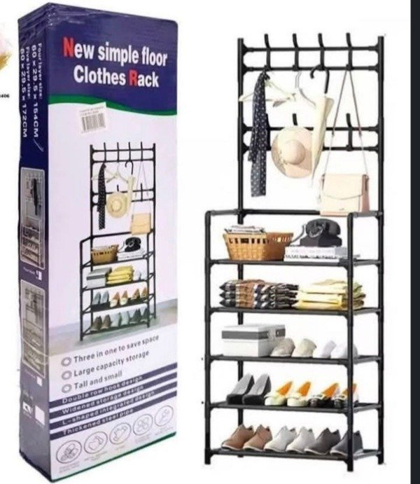 Producto - Perchero Zapatero Organizador Zapatos Ropa 4 Niveles+ perchero MC6693