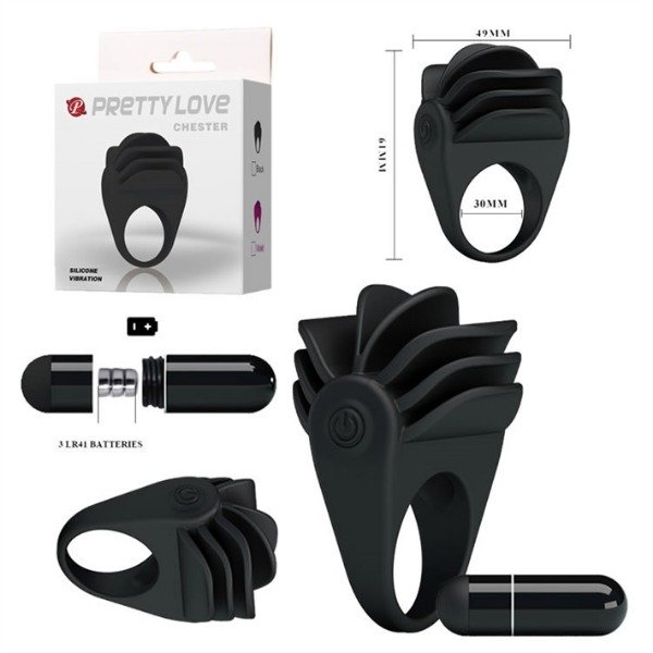 Producto - Pretty Love - Anillo vibrador escamado negro