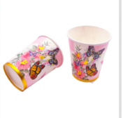 Producto - Vasos polipapel 200ml mariposas x10u