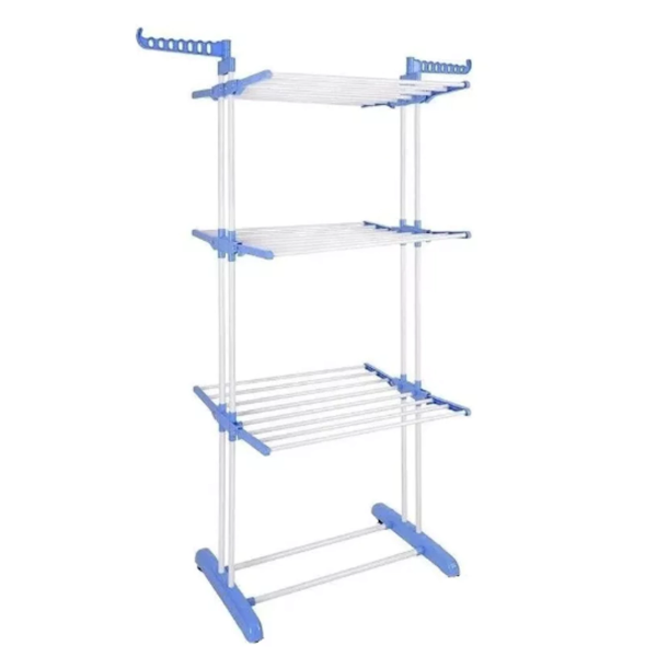 Producto - Tender Ropa Vertical -plegable -3 niveles + 2 alas laterales -4 ruedas