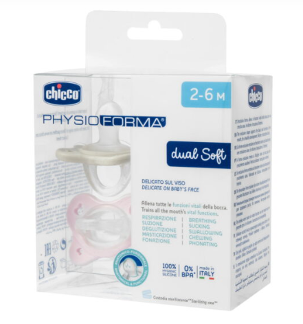 Producto - CHICCO CHUPETE PHYSIO DUAL SOFT SILICONA 2-6M POR UNIDAD - NENA
