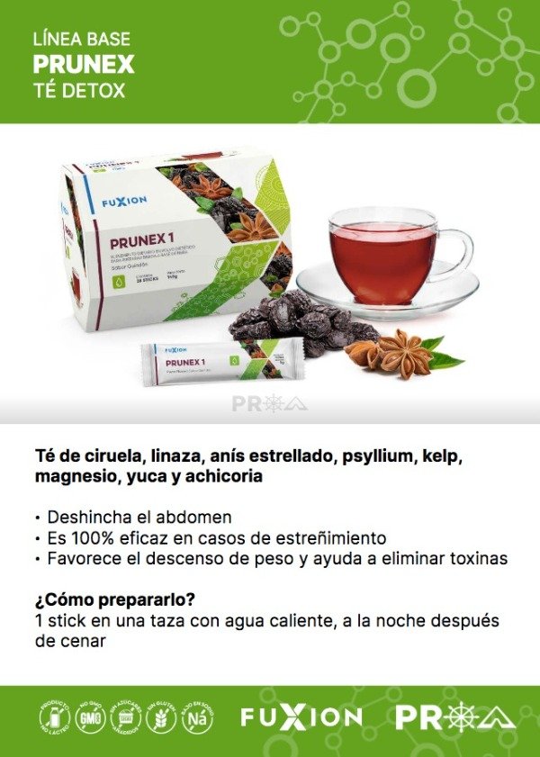 Producto - FUXION/Prunex Té de tox caja x 28 sobres