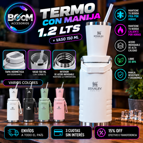 Producto - Termo Manija 1.2 Lts + Vaso 150 - 0