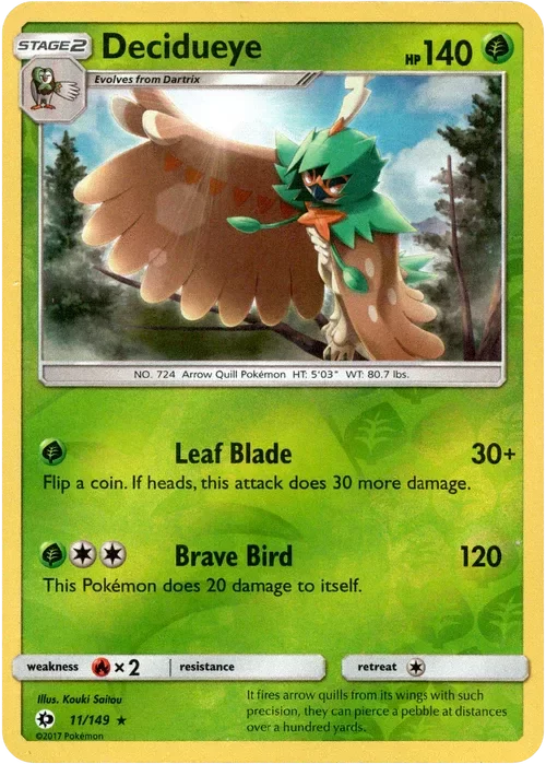 Producto - Decidueye - 11/149 - Sun and Moon - Reverse Holo