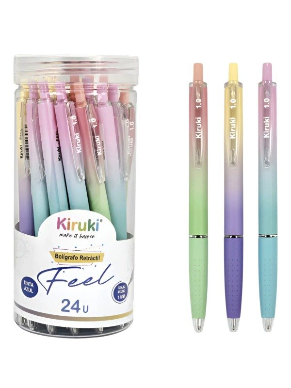 Producto - Bolígrafo Kiruki Feel Retráctil Tinta Azul 1 Mm