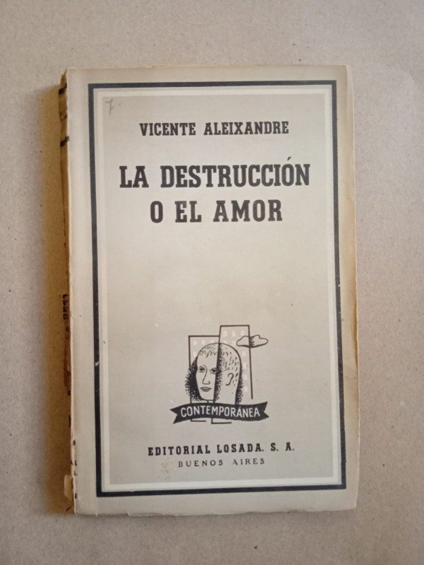 Producto - La destrucción o el amor - Aleixandre - Losada 1954