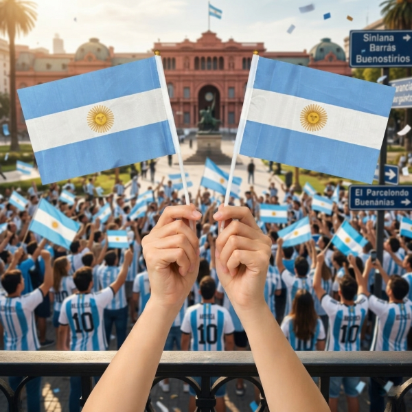 Producto - Bandera De Mano Argentina 20x14cm