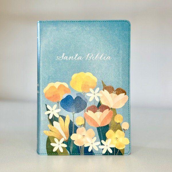 Producto - BIBLIA RVR1960 - FLORES ACUARELA - SIMIL CUERO
